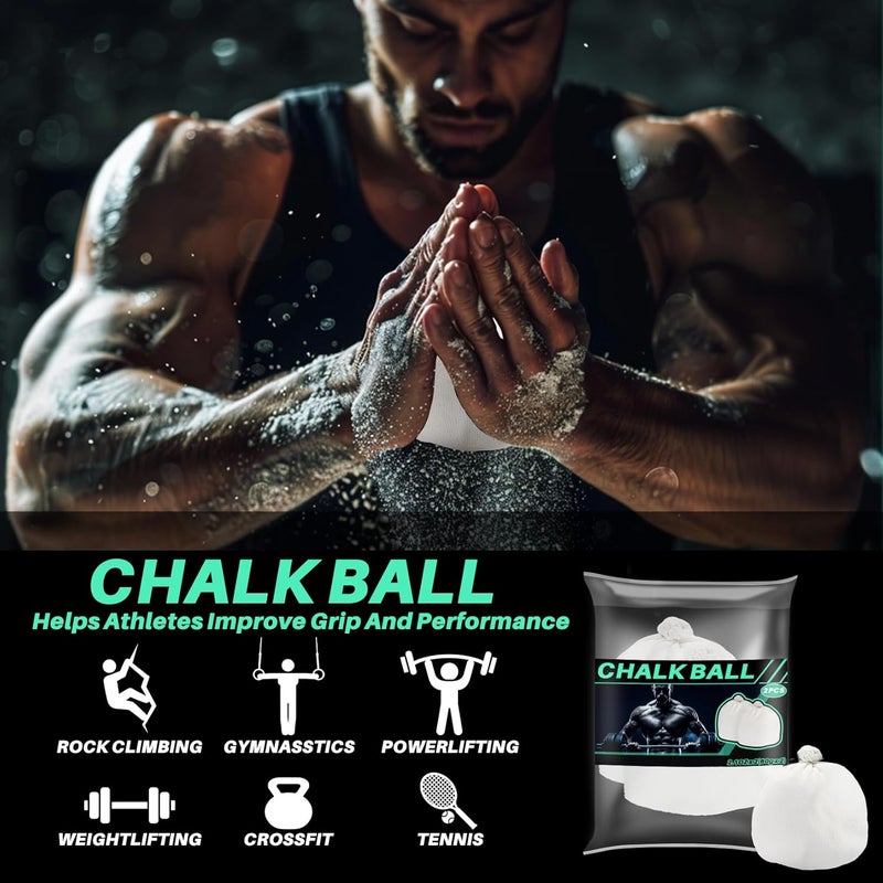 Rainflow 2PCS Chalk Ball - Climbing Chalk Gymnastics Magnesium Lifting for Gym, Gymnastics, Grip, Climbing, Weightlifting (2PCS Chalk Ball) - Image 5